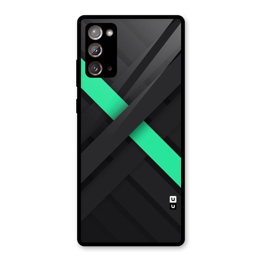 Green Stripe Diagonal Glass Back Case for Galaxy Note 20