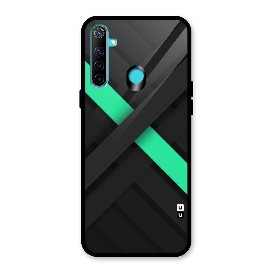 Green Stripe Diagonal Glass Back Case for Realme Narzo 10