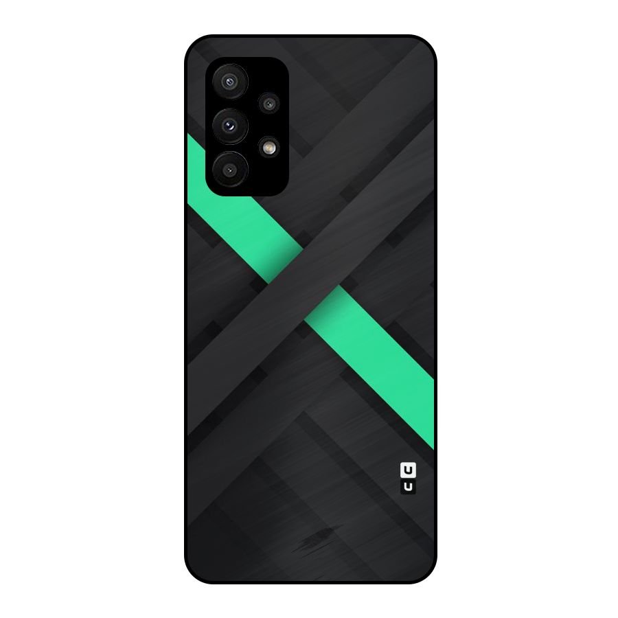 Green Stripe Diagonal Metal Back Case for Galaxy A23