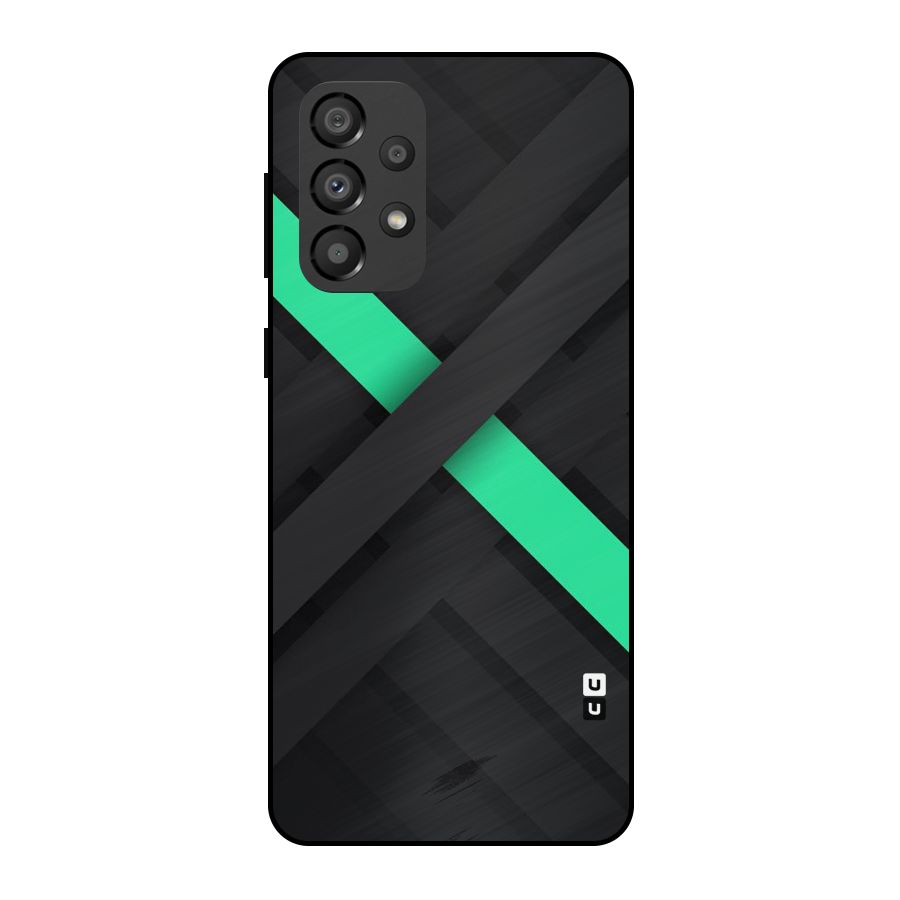 Green Stripe Diagonal Metal Back Case for Galaxy A33 5G