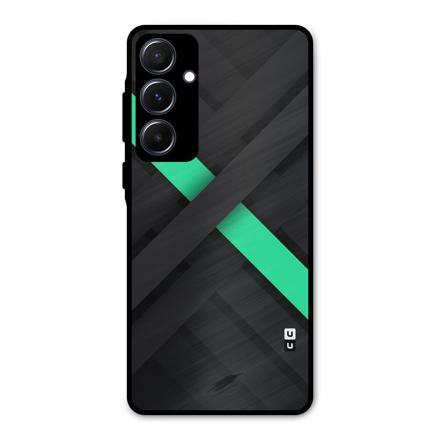 Green Stripe Diagonal Metal Back Case for Galaxy A55