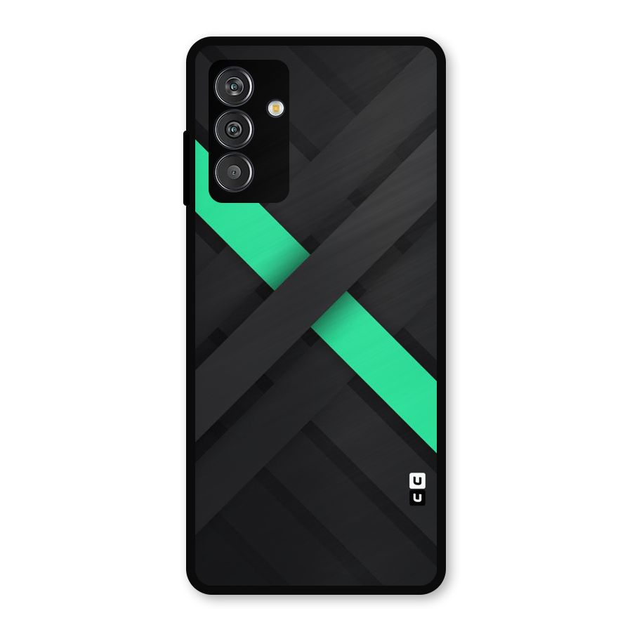 Green Stripe Diagonal Metal Back Case for Galaxy F13