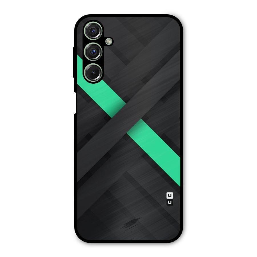Green Stripe Diagonal Metal Back Case for Galaxy F34
