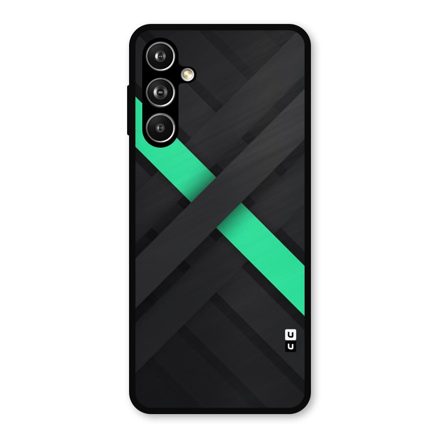 Green Stripe Diagonal Metal Back Case for Galaxy F54