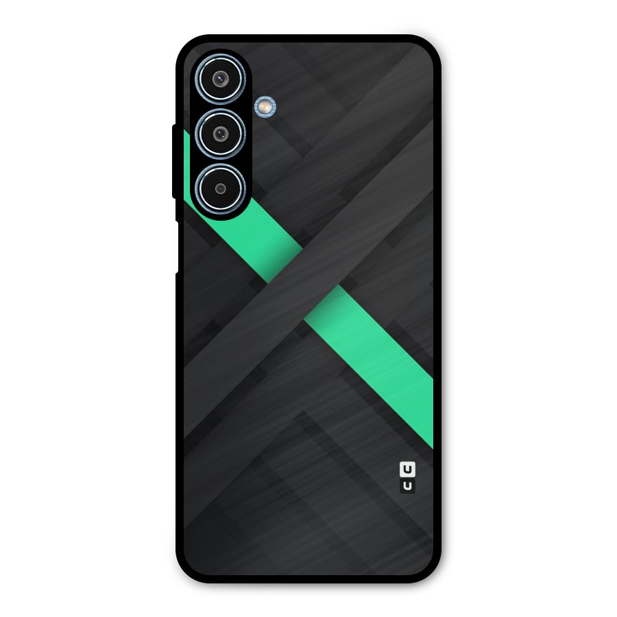 Green Stripe Diagonal Metal Back Case for Galaxy M35