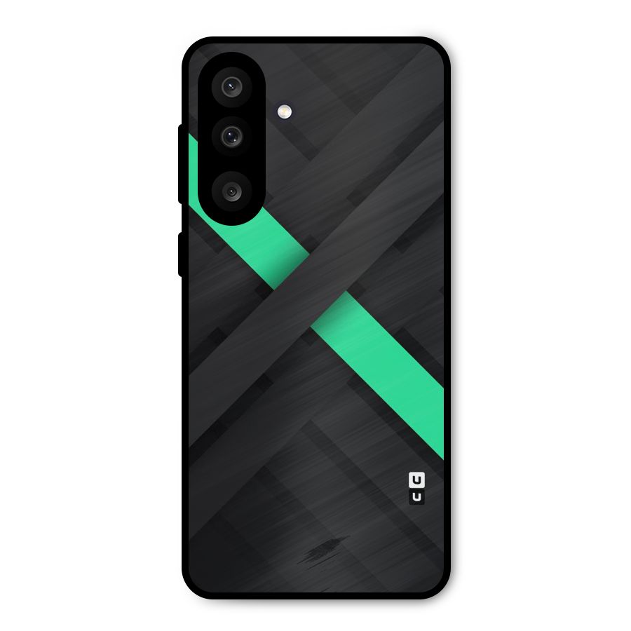 Green Stripe Diagonal Metal Back Case for Galaxy M56