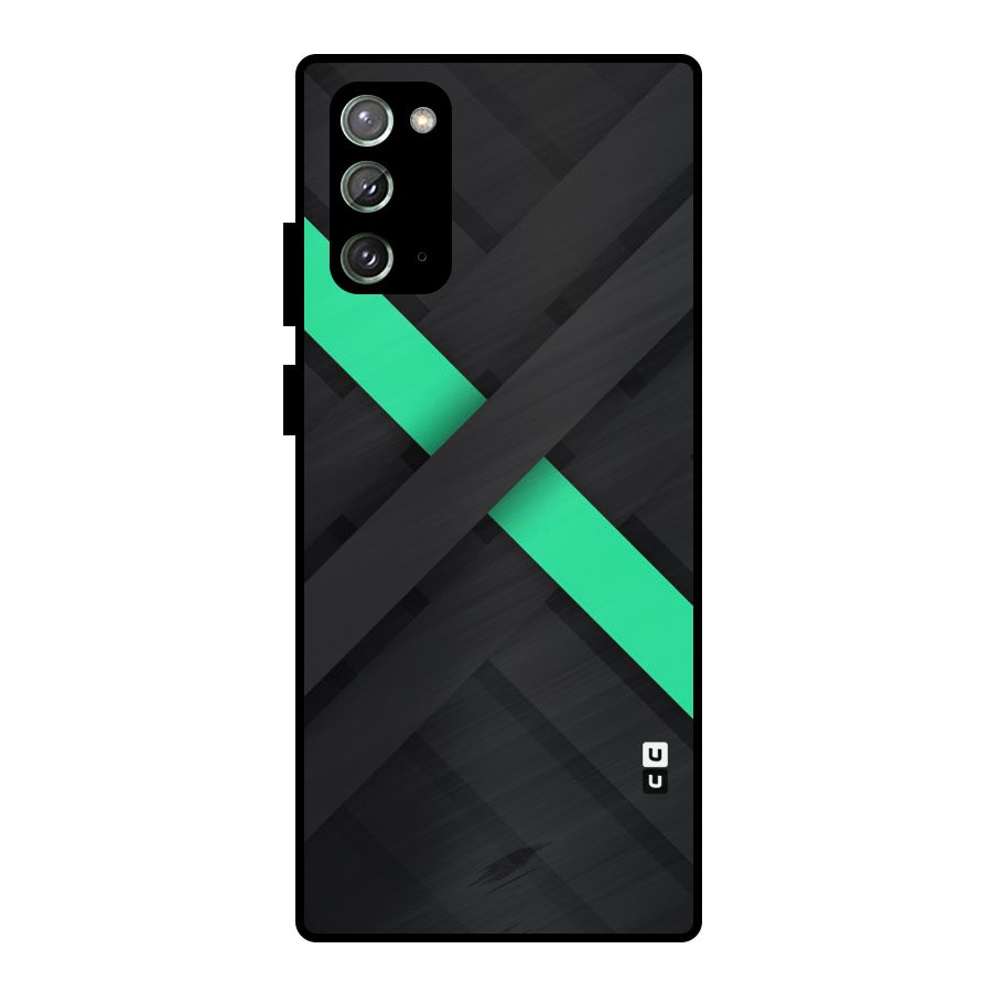 Green Stripe Diagonal Metal Back Case for Galaxy Note 20