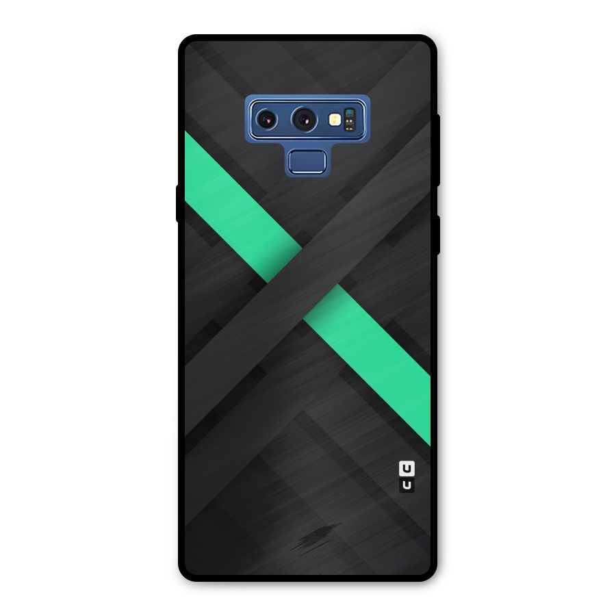 Green Stripe Diagonal Metal Back Case for Galaxy Note 9