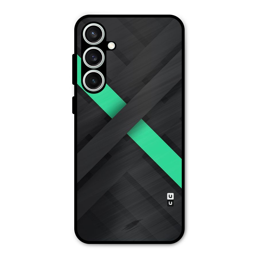Green Stripe Diagonal Metal Back Case for Galaxy S23 FE