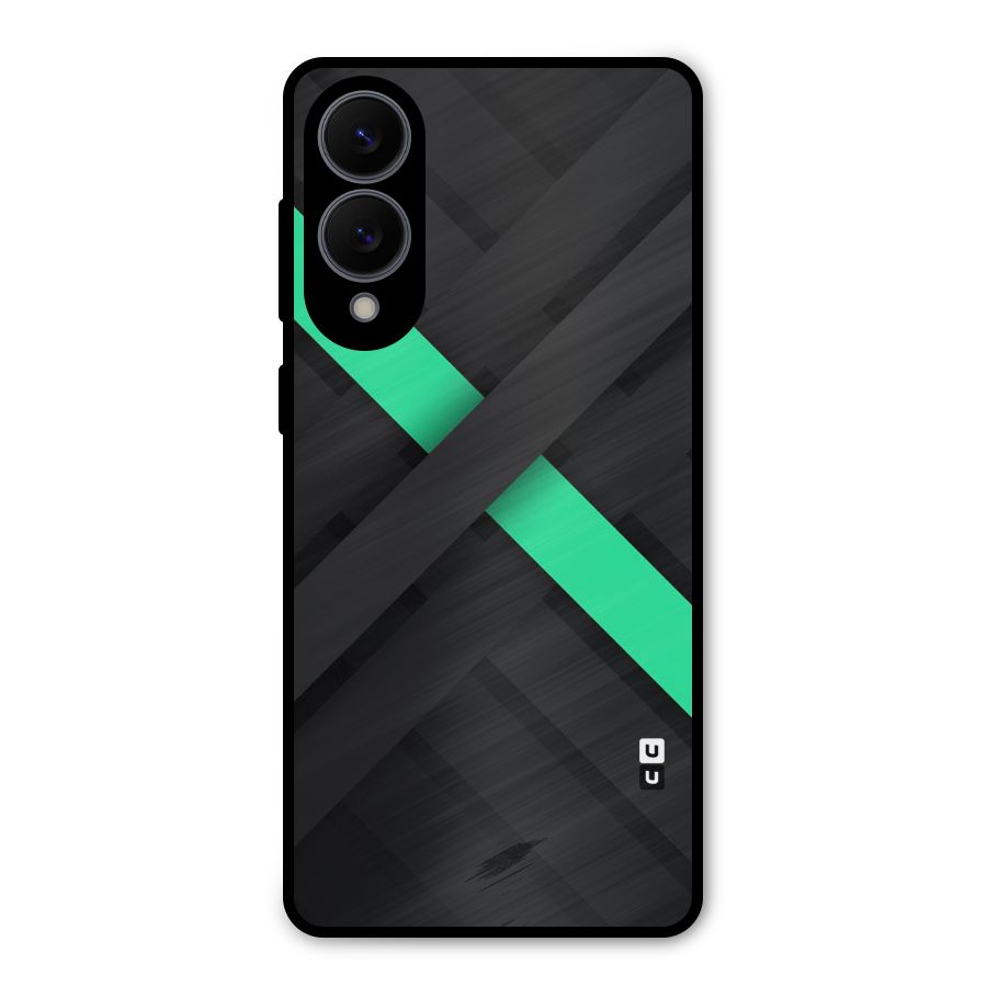 Green Stripe Diagonal Metal Back Case for Galaxy S25 Edge