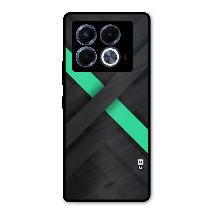 Green Stripe Diagonal Metal Back Case for Infinix Note 40 5G