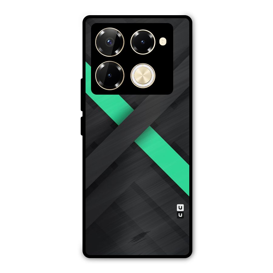 Green Stripe Diagonal Metal Back Case for Infinix Note 40 Pro