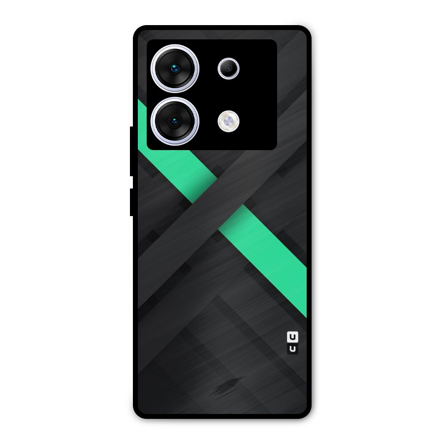 Green Stripe Diagonal Metal Back Case for Infinix Zero 30 5G