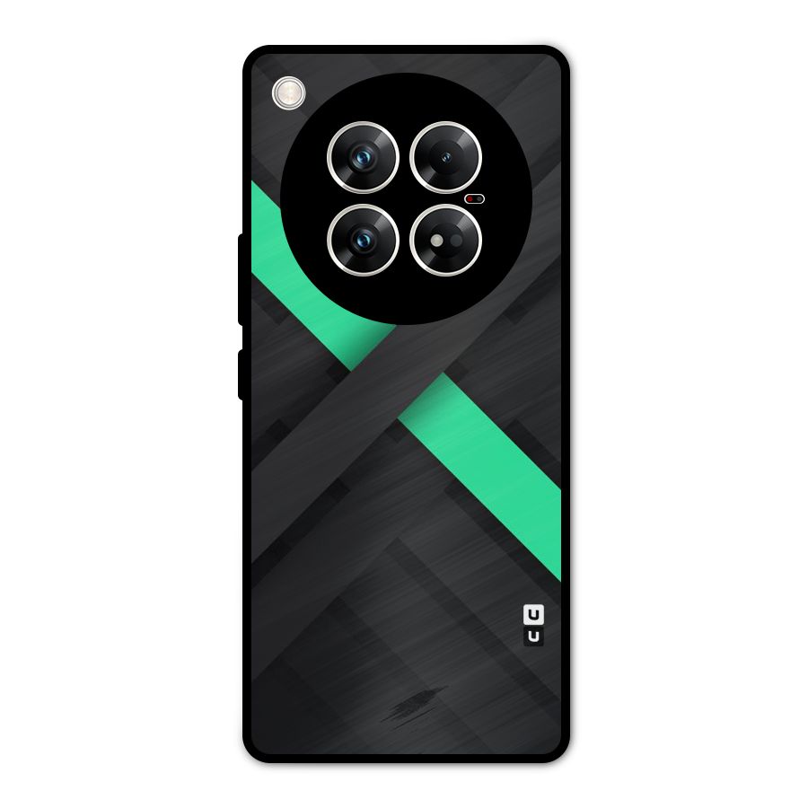 Green Stripe Diagonal Metal Back Case for Infinix Zero 40 5G