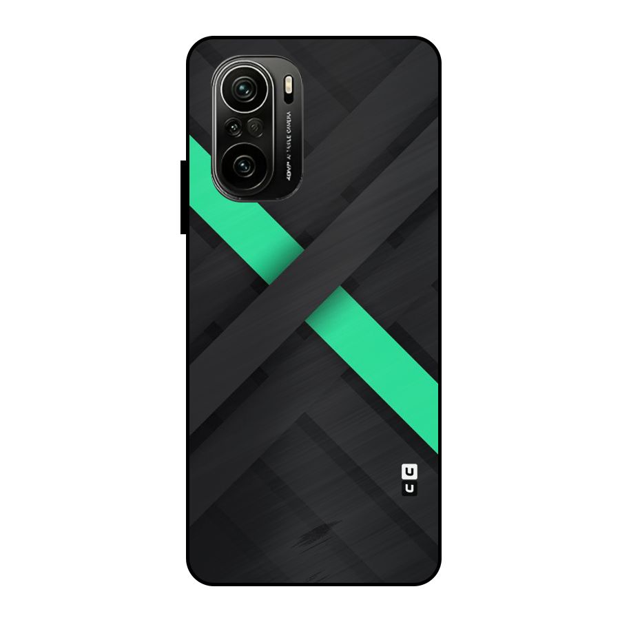 Green Stripe Diagonal Metal Back Case for Mi 11X Pro