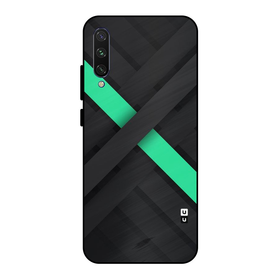 Green Stripe Diagonal Metal Back Case for Mi A3