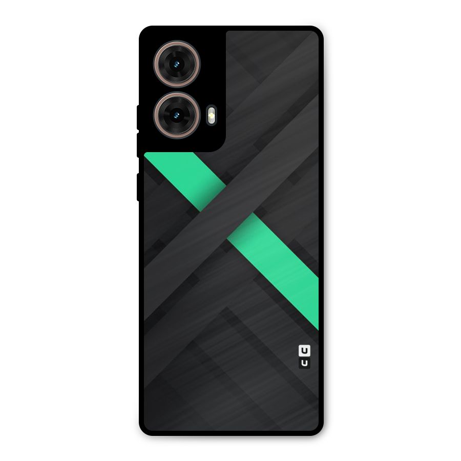 Green Stripe Diagonal Metal Back Case for Moto G85