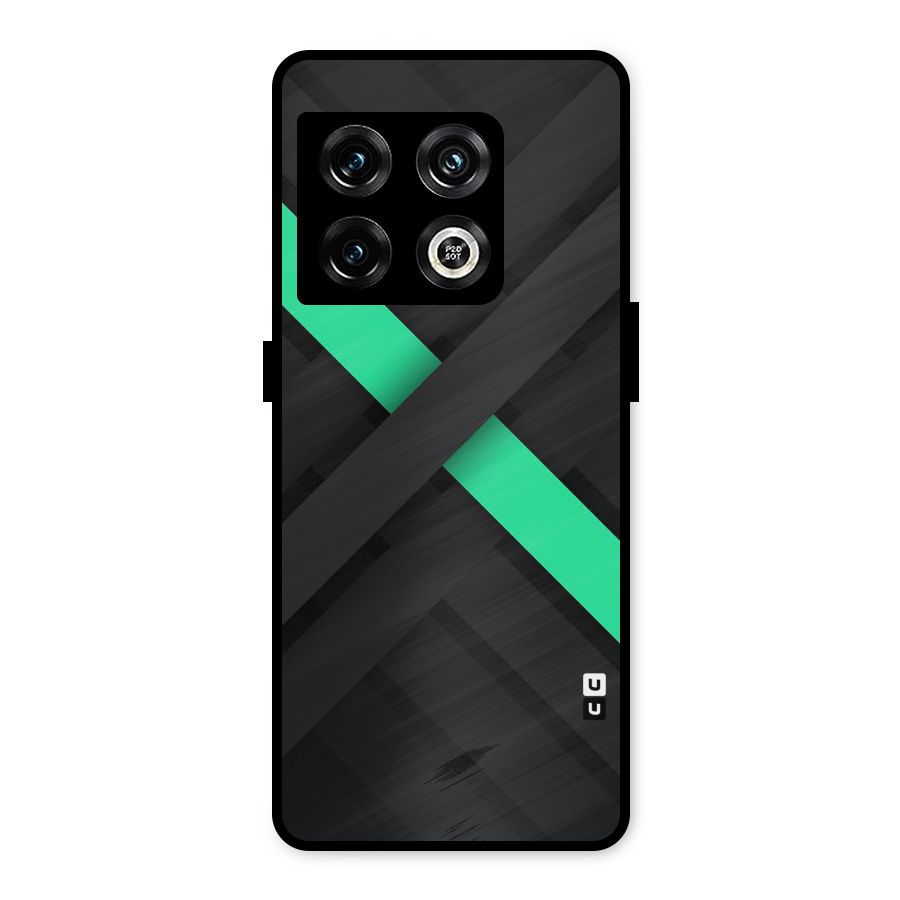 Green Stripe Diagonal Metal Back Case for OnePlus 10 Pro 5G