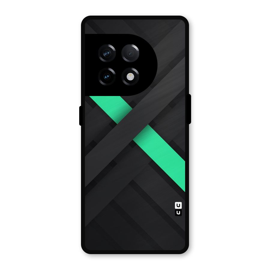 Green Stripe Diagonal Metal Back Case for OnePlus 11R