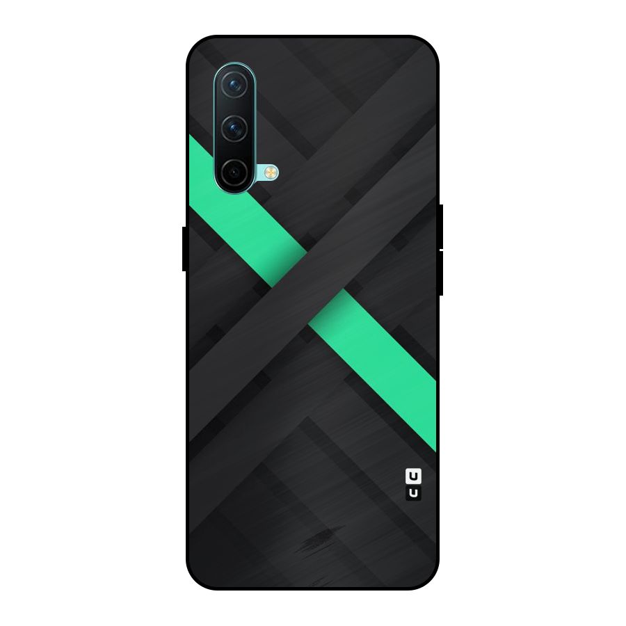 Green Stripe Diagonal Metal Back Case for OnePlus Nord CE 5G