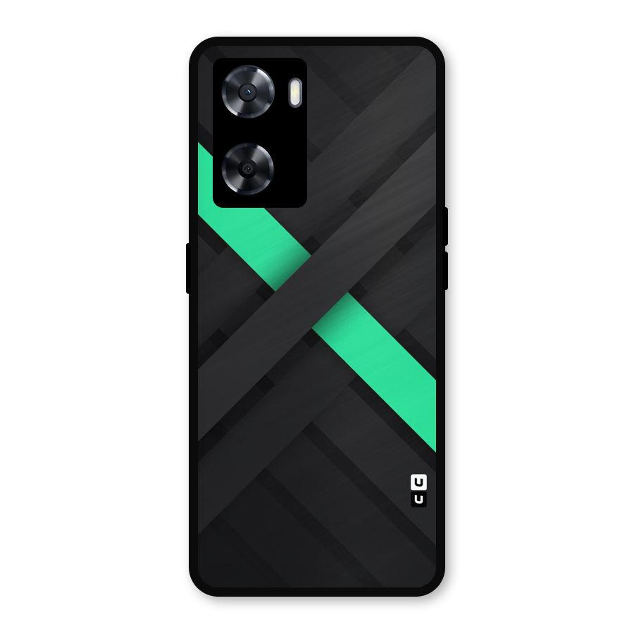 Green Stripe Diagonal Metal Back Case for OnePlus Nord N20 SE