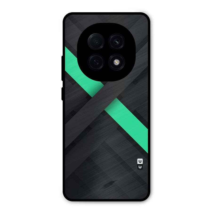 Green Stripe Diagonal Metal Back Case for Oppo F29 Pro