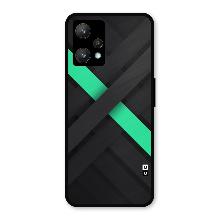Green Stripe Diagonal Metal Back Case for Realme 9 Pro Plus 5G