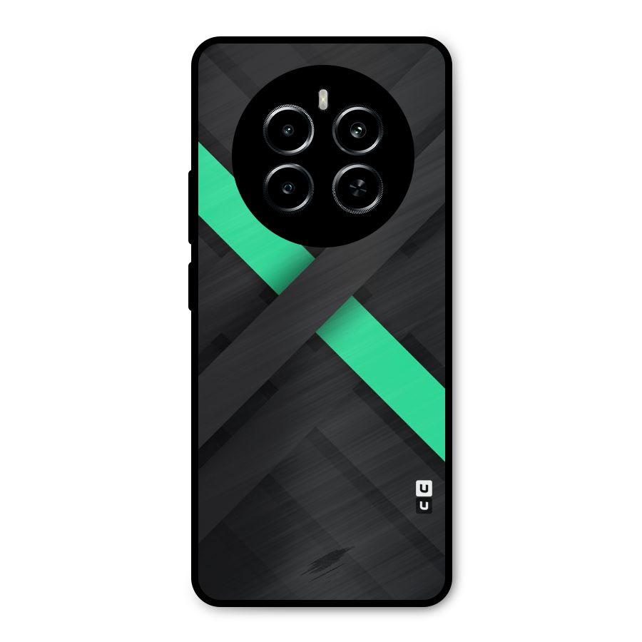 Green Stripe Diagonal Metal Back Case for Realme P1