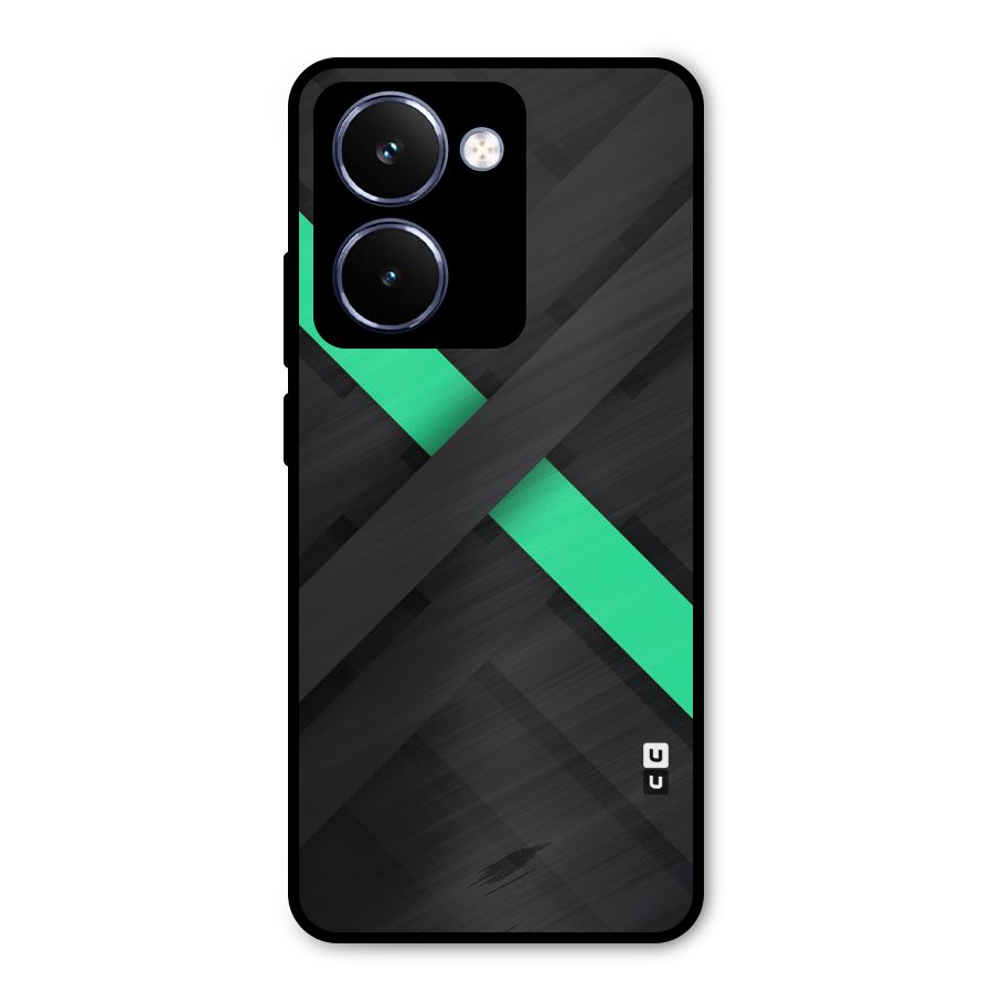 Green Stripe Diagonal Metal Back Case for Realme P3 Ultra