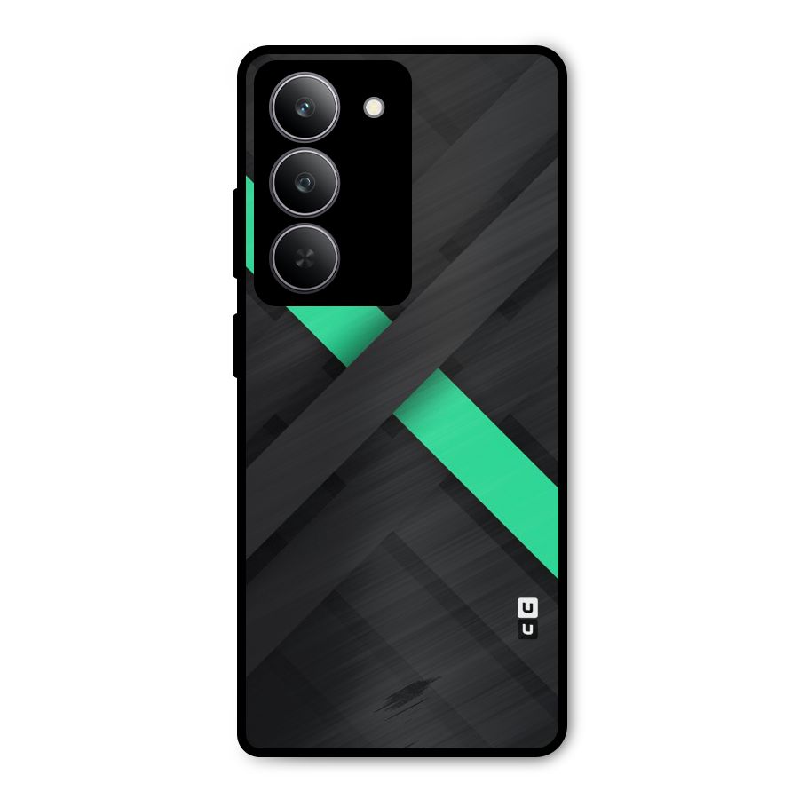 Green Stripe Diagonal Metal Back Case for Realme P3x