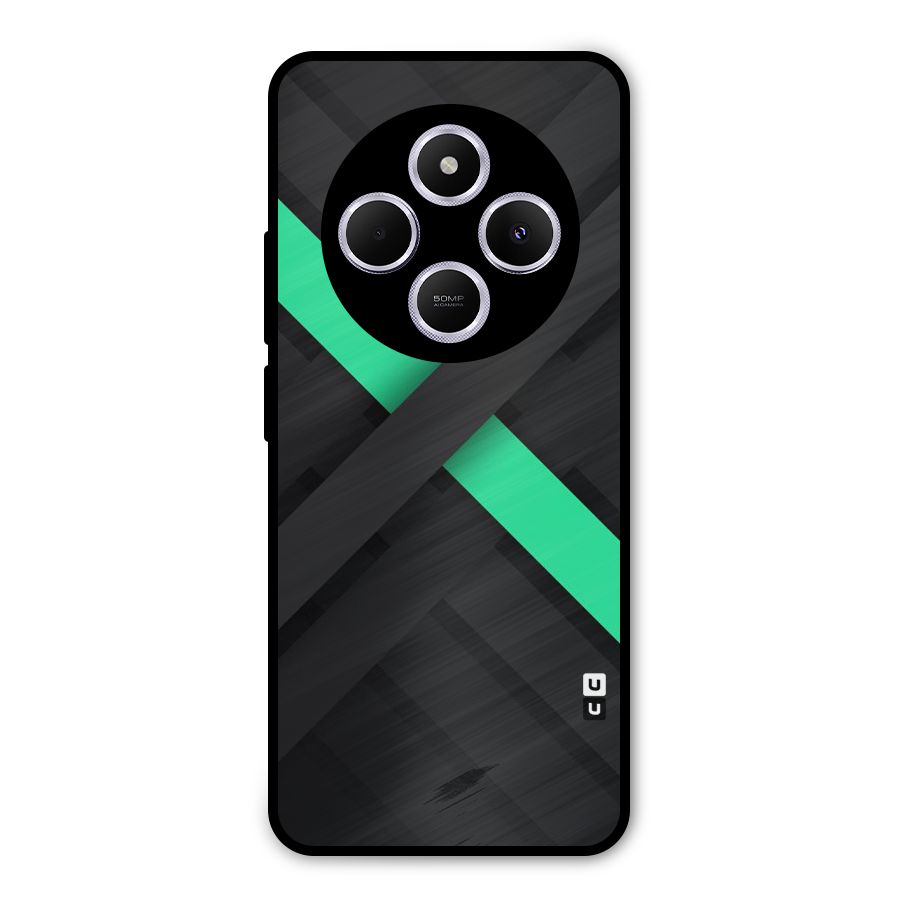 Green Stripe Diagonal Metal Back Case for Redmi A4