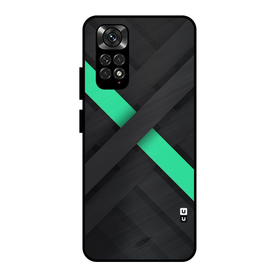 Green Stripe Diagonal Metal Back Case for Redmi Note 11 Pro Plus 5G