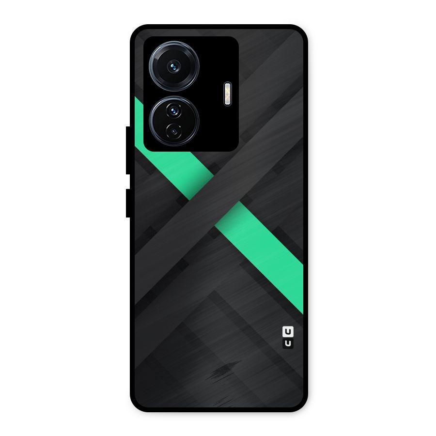 Green Stripe Diagonal Metal Back Case for Vivo T1 Pro