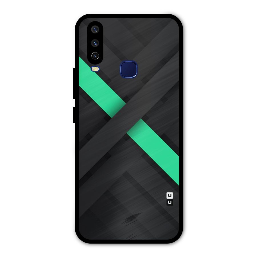 Green Stripe Diagonal Metal Back Case for Vivo V17