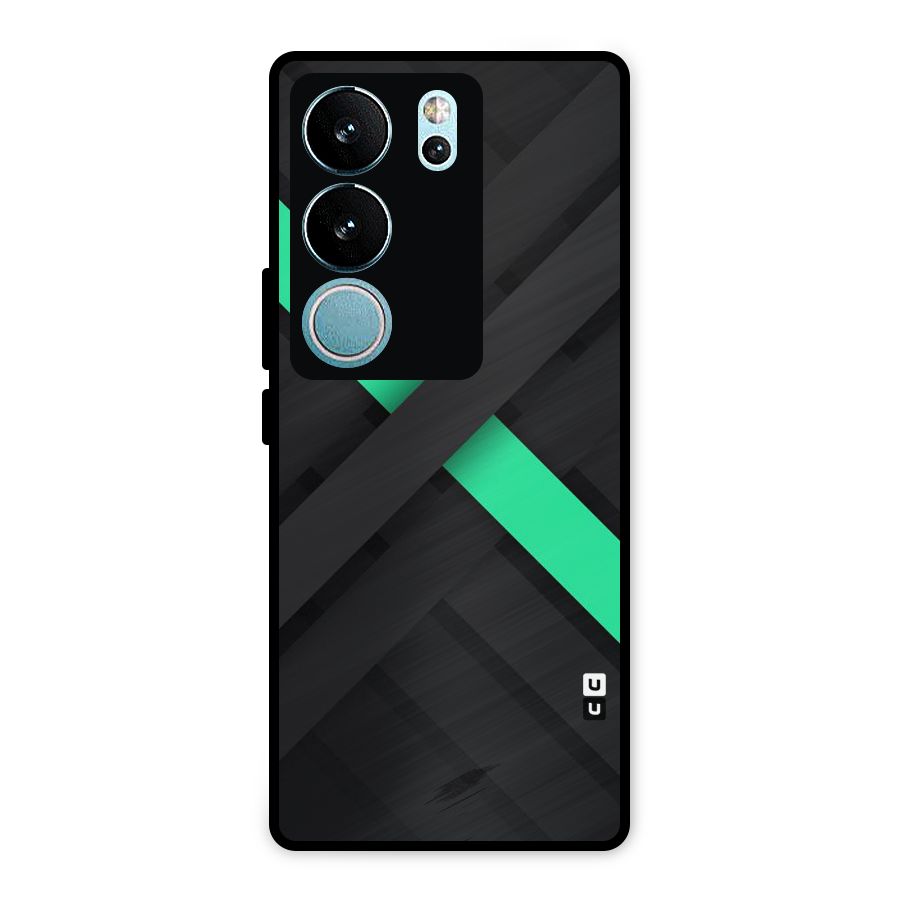 Green Stripe Diagonal Metal Back Case for Vivo V29