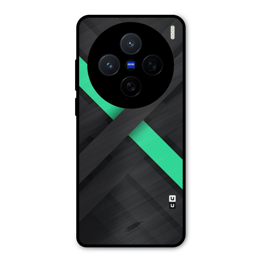Green Stripe Diagonal Metal Back Case for Vivo X200