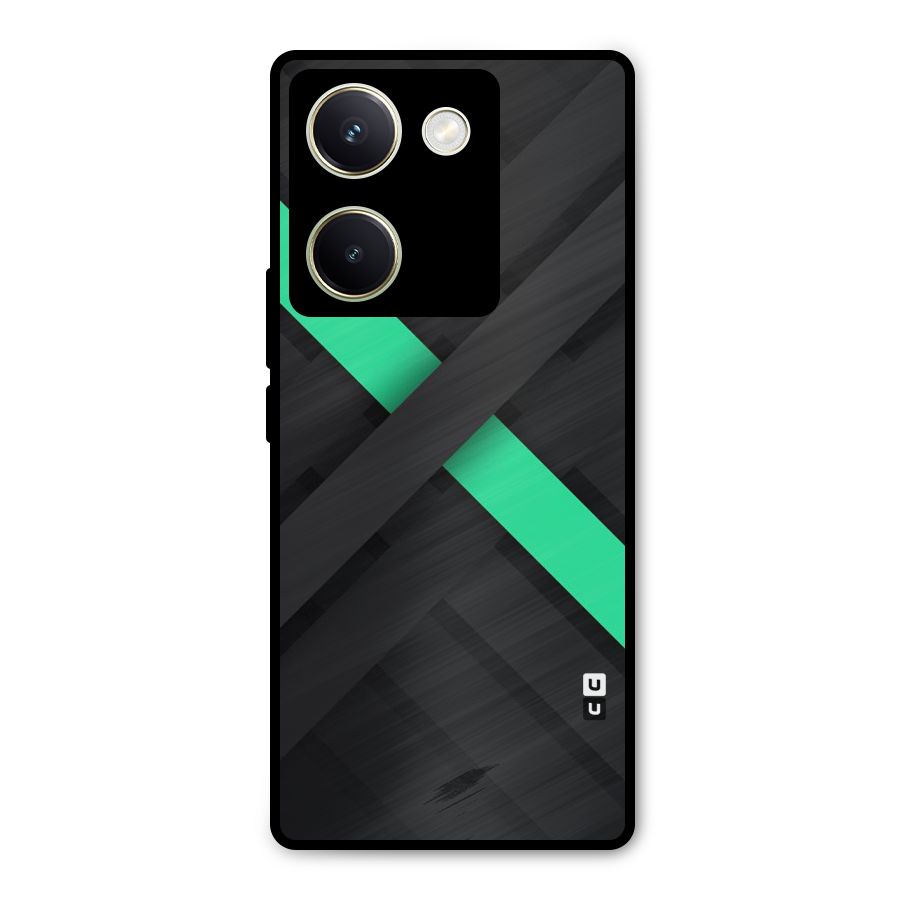 Green Stripe Diagonal Metal Back Case for Vivo Y200 Pro