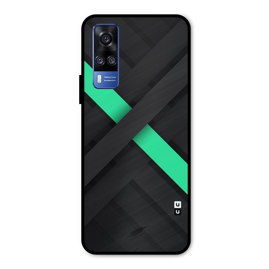 Green Stripe Diagonal Metal Back Case for Vivo Y31