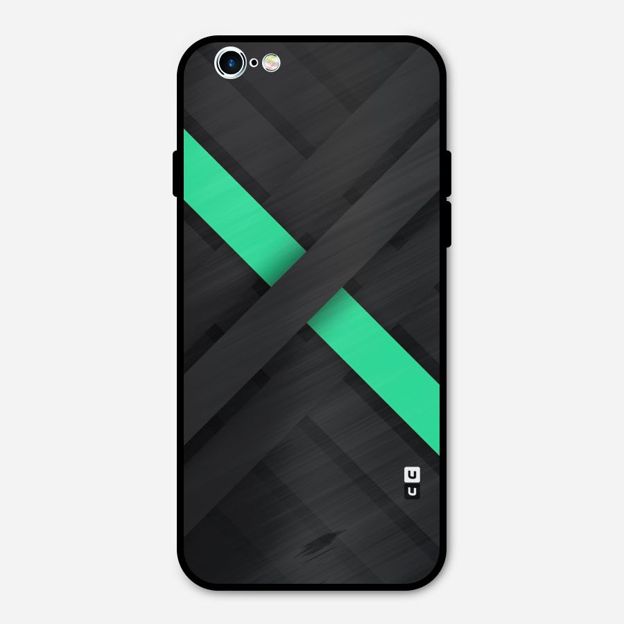 Green Stripe Diagonal Metal Back Case for iPhone 6 6s