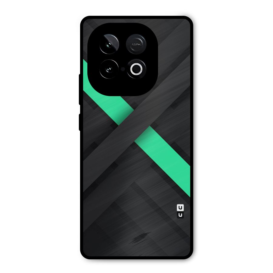 Green Stripe Diagonal Metal Back Case for iQOO Neo 10