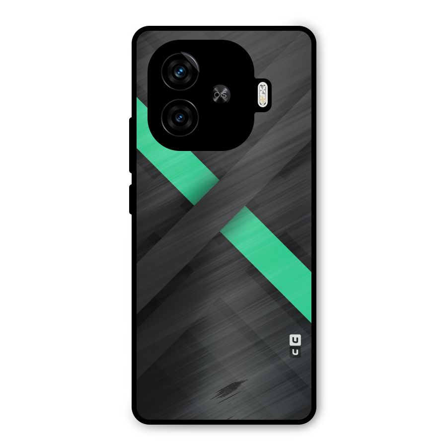 Green Stripe Diagonal Metal Back Case for iQOO Neo 10R