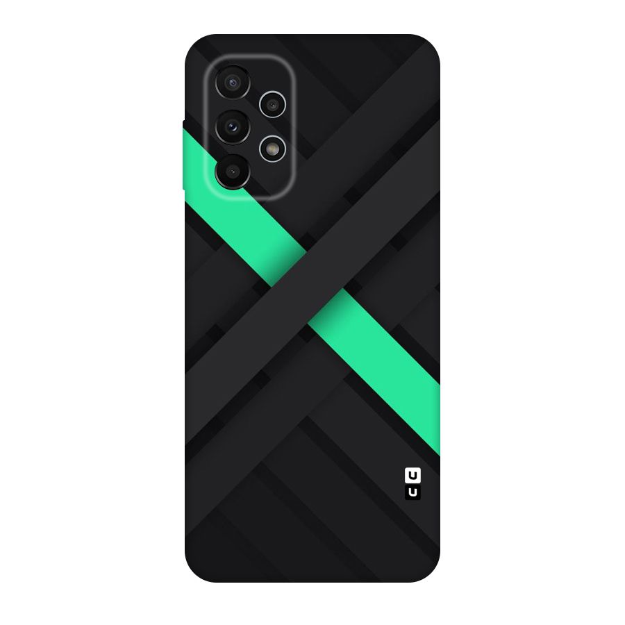 Green Stripe Diagonal Original Polycarbonate Back Case for Galaxy A23