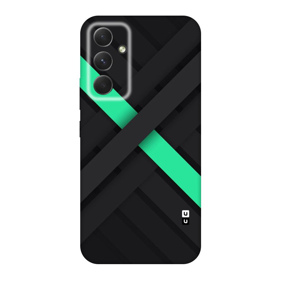 Green Stripe Diagonal Original Polycarbonate Back Case for Galaxy A54