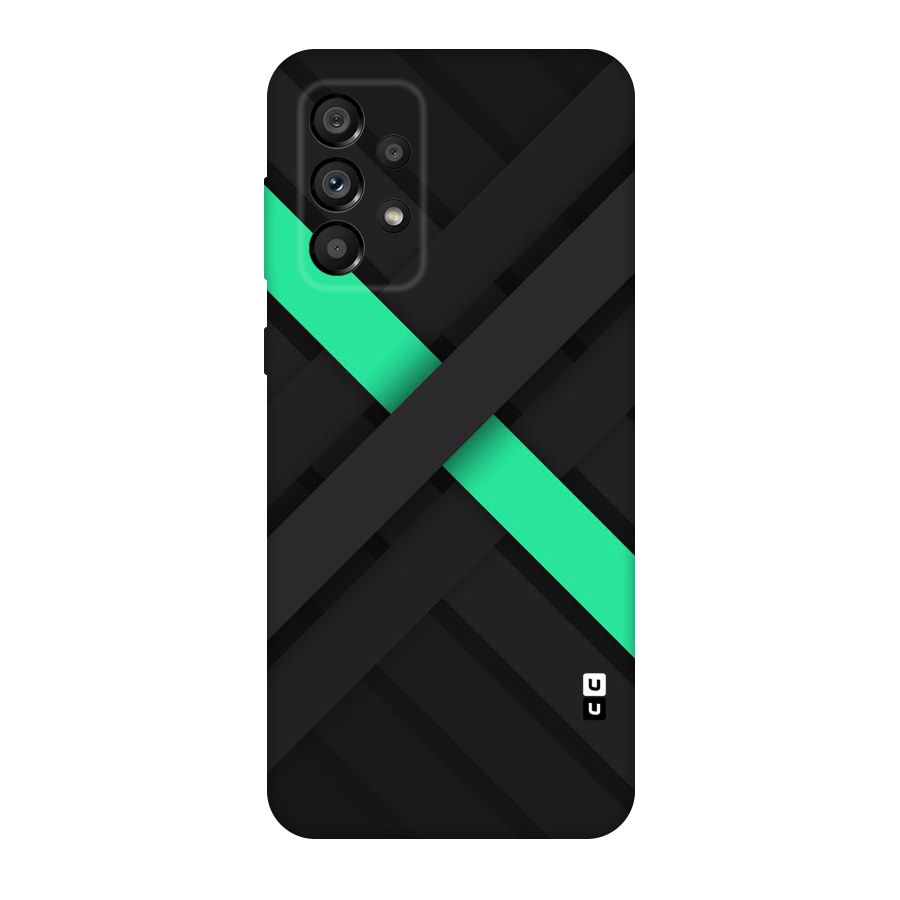 Green Stripe Diagonal Original Polycarbonate Back Case for Galaxy A73 5G
