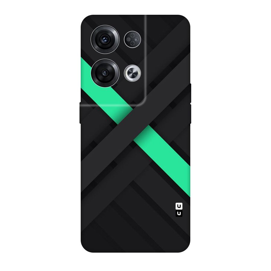 Green Stripe Diagonal Original Polycarbonate Back Case for Oppo Reno8 Pro 5G