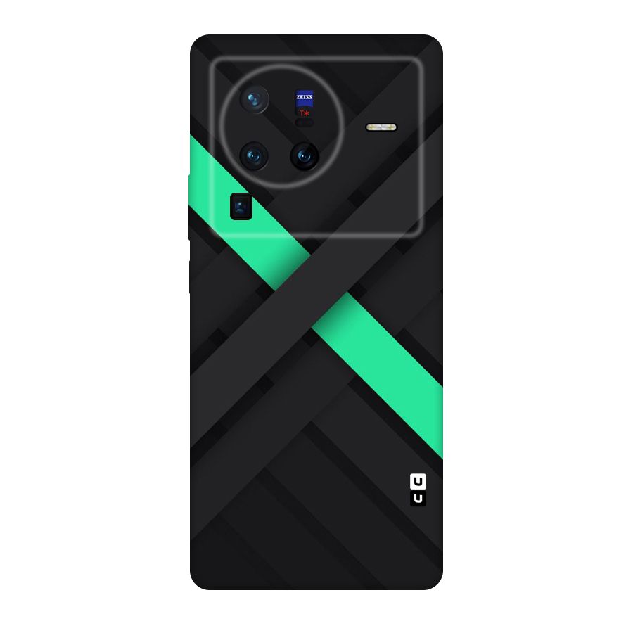 Green Stripe Diagonal Original Polycarbonate Back Case for Vivo X80
