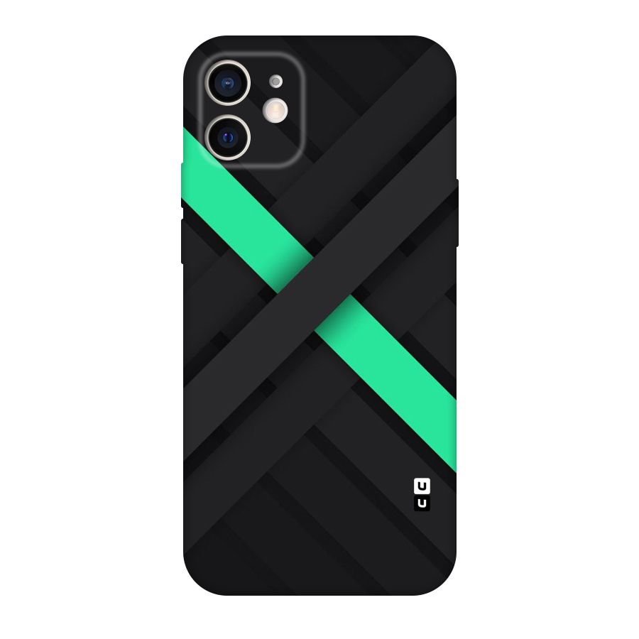 Green Stripe Diagonal Original Polycarbonate Back Case for iPhone 12