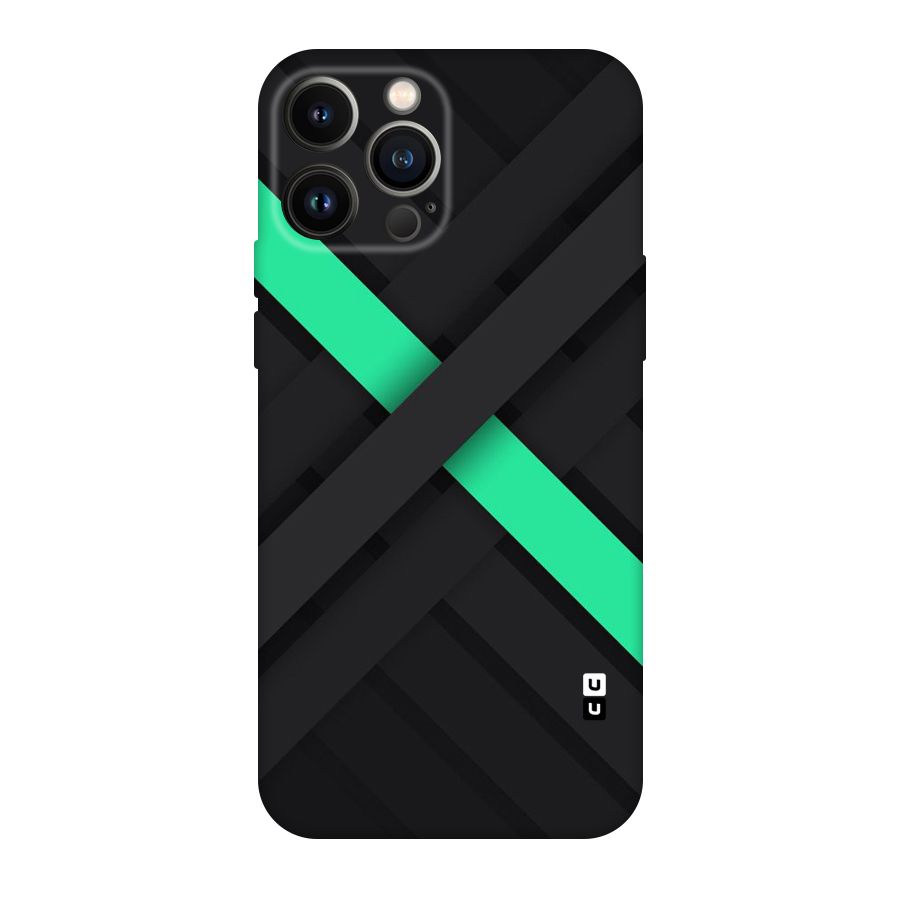 Green Stripe Diagonal Original Polycarbonate Back Case for iPhone 13 Pro Max