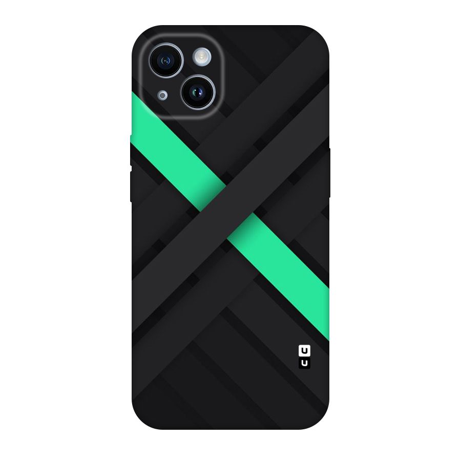Green Stripe Diagonal Original Polycarbonate Back Case for iPhone 14