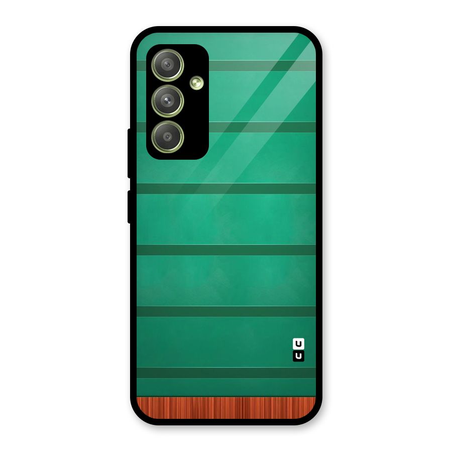 Green Wood Stripes Glass Back Case for Galaxy A54